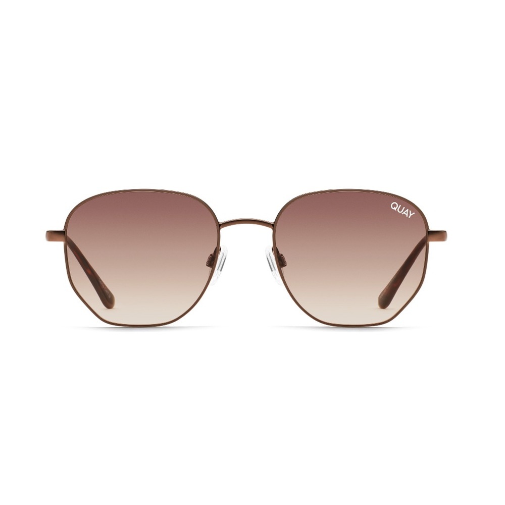 Quay Australia 48mm Gradient Round Sunglasses Bronze Brown Lens NWT